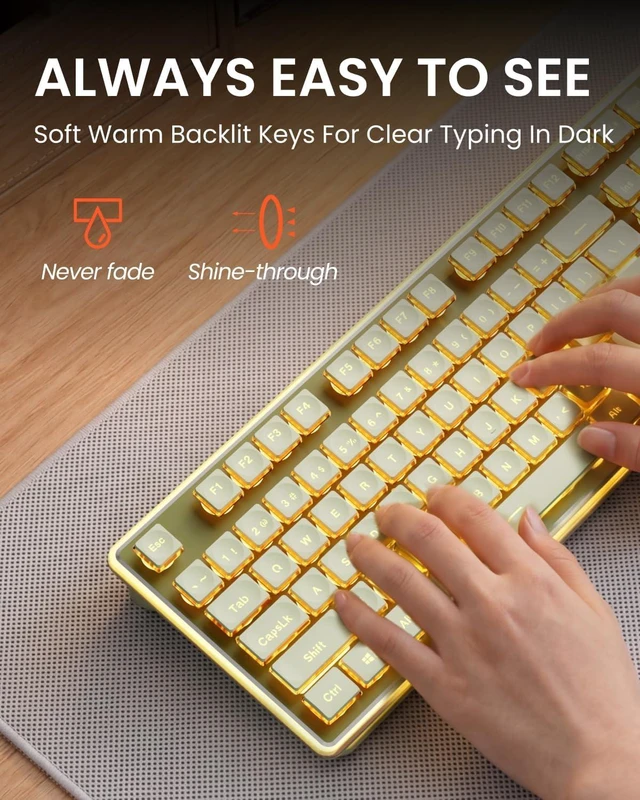 Windows Computer Keyboard White Wireless Keyboard and Mouse Combo with White Backlit, Rechargeable ...