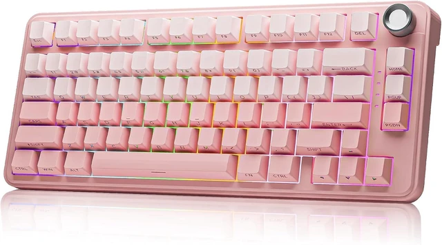 Main image of F75 Wireless Mechanical Gaming Keyboard, Gradient Black, 75% TKL, Hot Swappable with Knob, Tri-Mode (2.4G/BT5.0/Wired), 21 RGB Backlit, Pre-lubed Creamy Linear Switches, Side Printed PBT Keycap pink