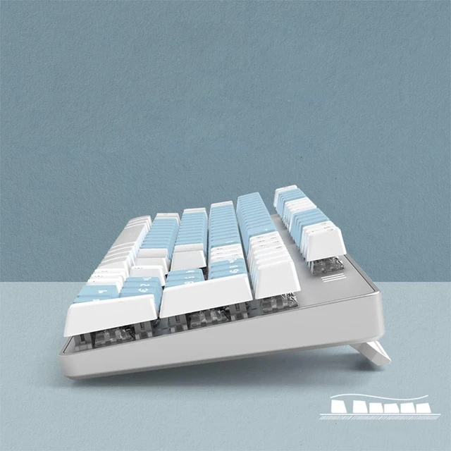 Alt view image 2 of 5 - 104 Keys Full Size Mechanical Gaming Keyboard | Red Switch Blue/White/Red Combo Color Computer Keyboards | 104 Keys US Layout Wired Mechanical PC Gaming Keyboard | Light Up Wired Clicky Keyboards