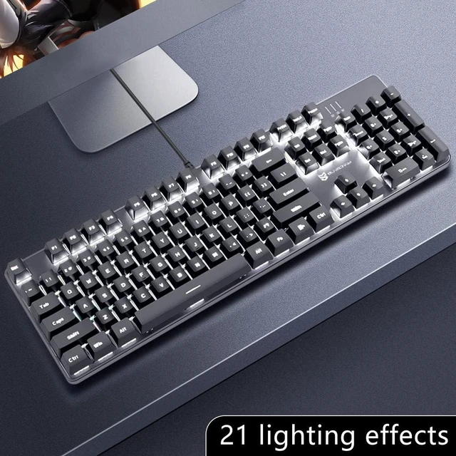 104 Keys Full Size Mechanical Gaming Keyboard | Red Switch Blue/White ...