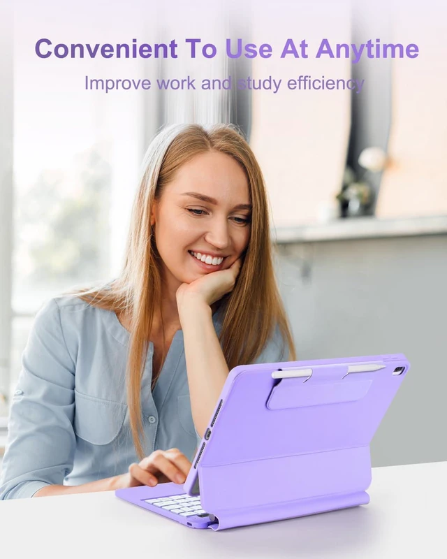 Alt view image 2 of 4 - Magic Style Case Keyboard for iPad 9th/8th/7th Generation 10.2 inch Air 3 | Pro 10.5,Precision Multi-Touch Trackpad,Portrait/Landscape Detachable Cover,Magnetic Floating Cantilever Stand,Backlit,Black