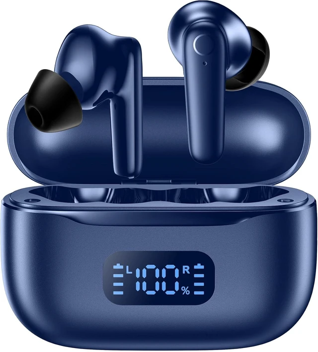 Main image of Wireless Earbuds,Bluetooth 5.4 Headphones HiFi Stereo with 48H Playtime Ear Buds,LED Digital Display Charging Case,IPX7 Waterproof Bass Stereo Earphones for iPhone/Android/Laptop Sport/Work (White)