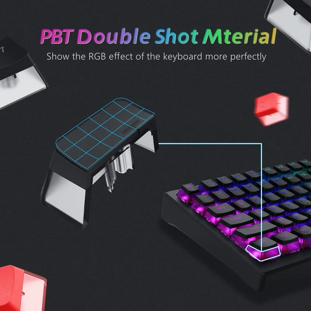 Alt view image 3 of 3 - Pudding Keycaps, PBT Shine Through Keycaps Black 143 Keys Set | Custom Key caps Set OEM Profile, Universal Compatiability Mechanical Keyboard Keycaps for 100%, 75%, 65%, 60% Keyboard-Black Black-1
