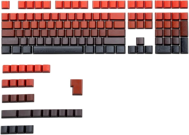 Alt view image 5 of 5 - Shine Through keycaps,Double Shot PBT keycap,Topographic | Side Printed key caps, Black keycaps for most MX switch Mechanical Keyboards(Cherry Profile) Red