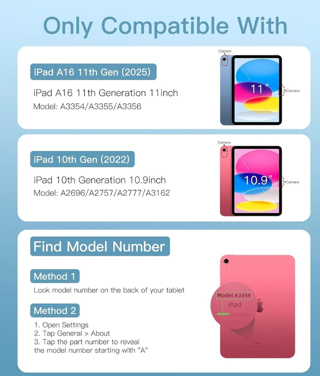 Alt view image 2 of 5 - for iPad A16 11th 10th Generation Case with Keyboard - Wireless | Mouse, Backlit Detachable Glitter Folio Keyboard Cover, Pencil Holder, for iPad A16 11-inch 2025 10th 10.9 in 2022, Pink Sky Blue