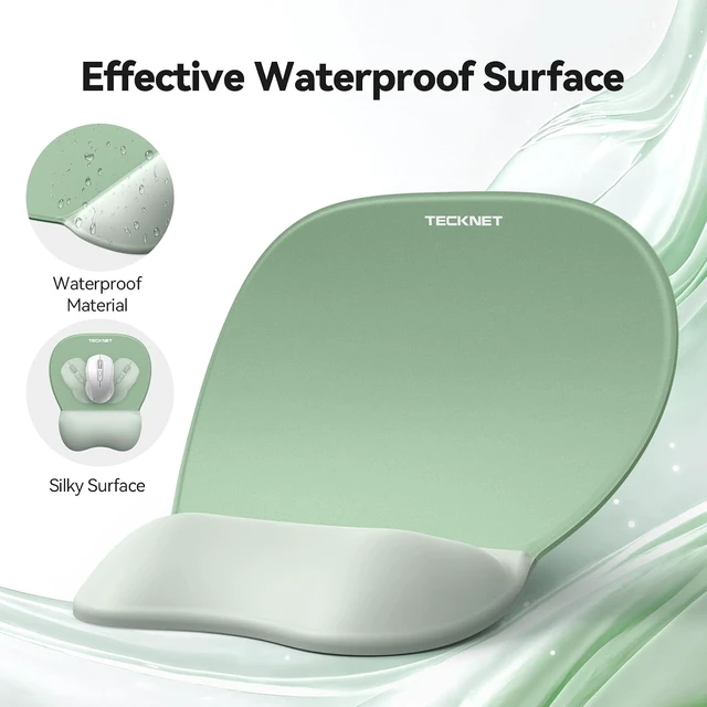 Alt view image 3 of 4 - Gel Ergonomic Mouse Pad & Keyboard Wrist Rest & Coaster | 3 in 1 Set, Pain Relief, Milk Silk Cloth, Non-Slip PU Base, Easy Typing, Memory Foam Wrist Support for Office & Home Green