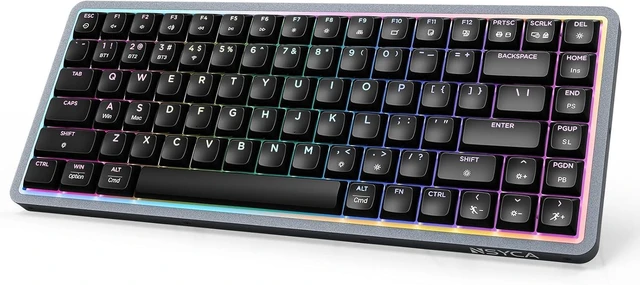Main image of Air75 Low Profile Mechanical Keyboard Wireless, 75% Aluminum Frame, Hot Swappable, Shine Through PBT Keycaps, RGB Backlit, Bluetooth/2.4GHz/USB-C, Gaming Keyboard for Mac Windows (White) Black