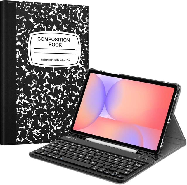 Main image of Keyboard Case for Samsung Galaxy Tab S10 Lite/S10 FE/S9 FE 5G 10.9" | 3 Adjustable Angles, Detachable Bluetooth Keyboard, Dual Protection, S Pen Holder, Work, Study & Travel, Black composition book