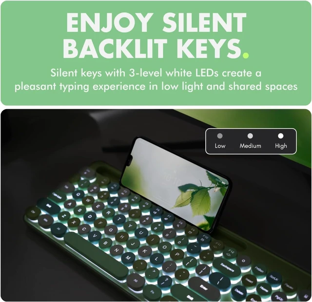 Alt view image 2 of 4 - Wired Keyboard and Mouse Combo with Phone/Tablet Holder - Full-Sized 109 Keys Pastel Keyboard and Adjustable DPI, Backlit Keyboard and Mouse for PC, Windows, MAC, Desktop, Laptop - Brown Light Green