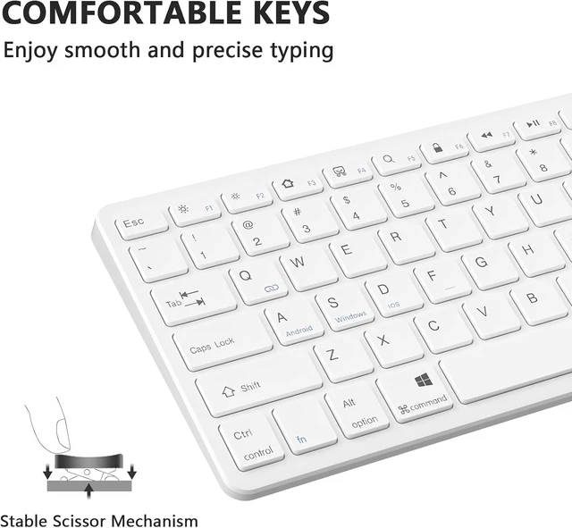 Alt view image 4 of 4 - Bluetooth Keyboard for iPad Wireless Keyboard,All Bluetooth Devices | For iPad 11th 10th Generation,10.2(9th/8th/7th Gen), Air/Pro/Mini, Wireless Keyboard, for Office, Home, School, Light Purple White
