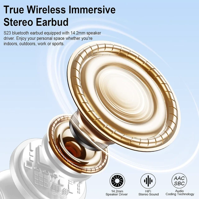 Alt view image 4 of 4 - Wireless Earbuds, Bluetooth Headphones V5.4 Stereo Bass Ear Buds with ENC Noise Cancelling Mics,56H Bluetooth Earbuds with LED Display Charging Case, IP7 Waterproof Earphones for Android iOSMini