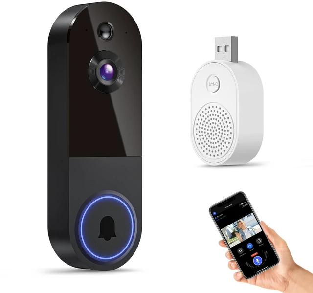 Main image of Wireless Smart Video Doorbell, Battery-Powered AI Human Motion Detection, Intercom Night Vision Supports Cloud Storage (Sold Separately), Indoor/Outdoor Use
