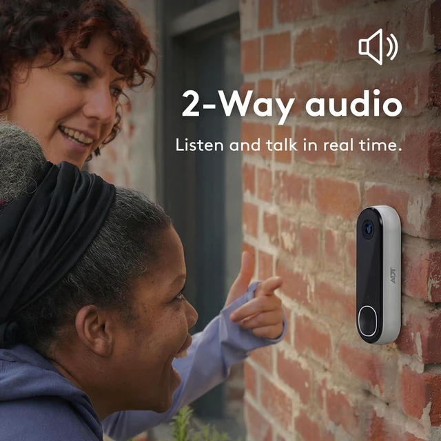 Alt view image 5 of 7 - Video Doorbell Camera, 2K HDR, Wireless or Wired, Plan Required | 180 degree head-to-toe view, Night vision, Weather resistant, Smart detection, 2-way audio, ADT+ App