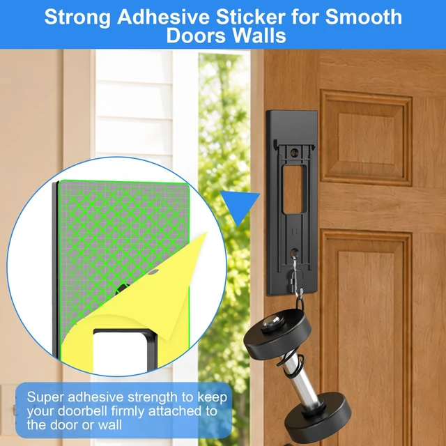 Alt view image 4 of 7 - 2026 Upgrade No-Drill Adhesive Mount for Ring Newest 2026 Battery Doorbell, No Drilling Wireless Video Camera Door Mounting Holder Bracket Accessories Easy Installation for Apartments Office Houses