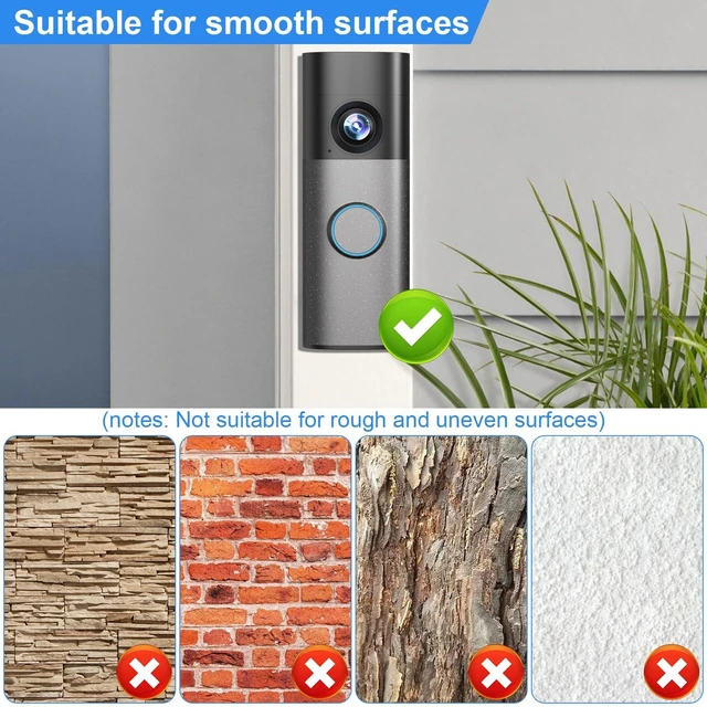 Alt view image 5 of 7 - 2026 Upgrade No-Drill Adhesive Mount for Ring Newest 2026 Battery Doorbell, No Drilling Wireless Video Camera Door Mounting Holder Bracket Accessories Easy Installation for Apartments Office Houses