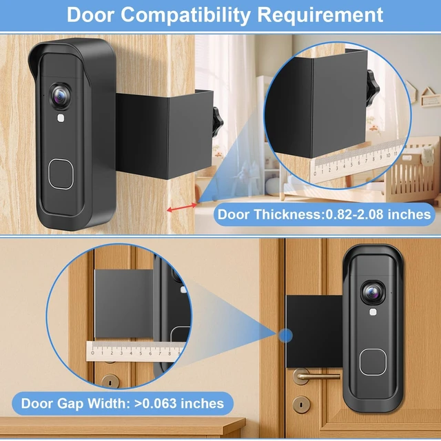Alt view image 4 of 7 - Anti-Theft Doorbell Mount for Blink New 2026 Battery Doorbell 2K+, No Drill Doorbell Camera Mount,Wireless Video Doorbell Mounting Bracket with Rain Cover for Apartment Rental,Not for Security Door