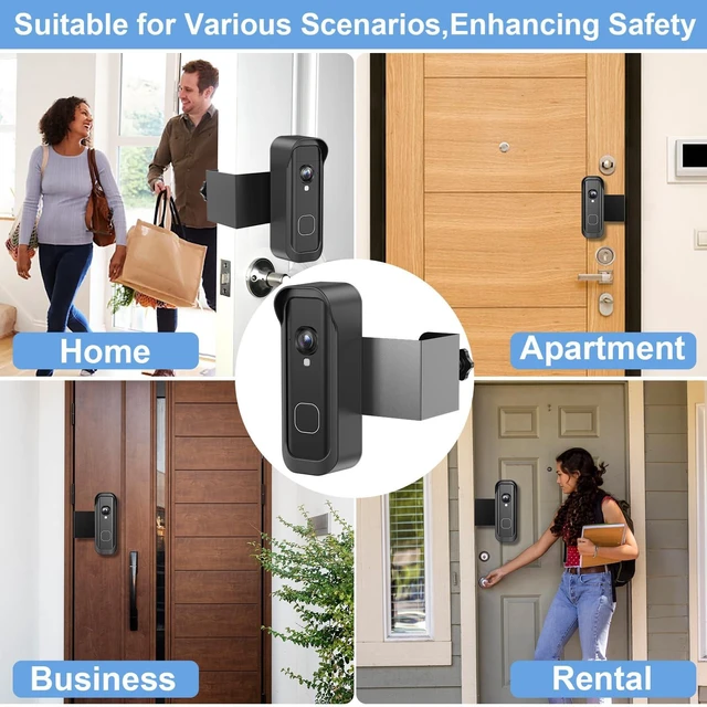 Alt view image 7 of 7 - Anti-Theft Doorbell Mount for Blink New 2026 Battery Doorbell 2K+, No Drill Doorbell Camera Mount,Wireless Video Doorbell Mounting Bracket with Rain Cover for Apartment Rental,Not for Security Door