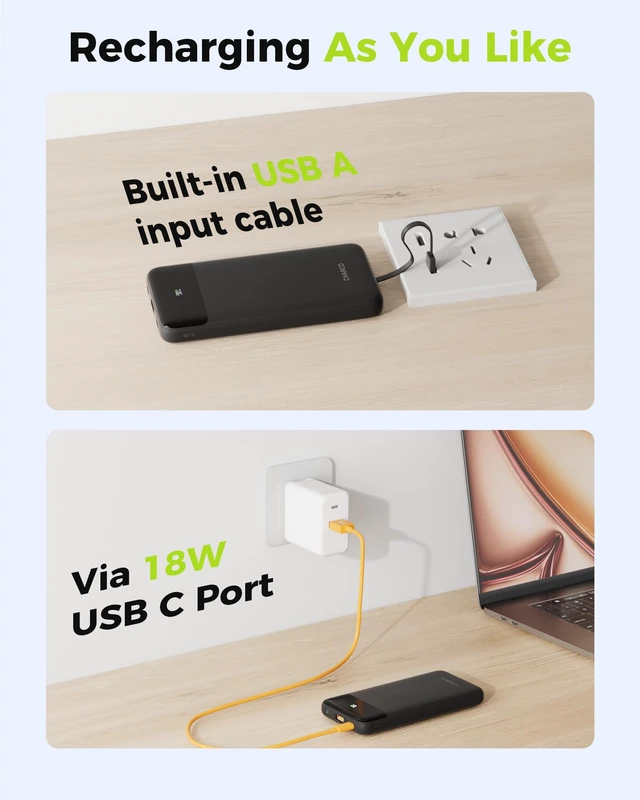 Alt view image 6 of 7 - Portable Charger Power Bank with Built in Cable 10000mAh | 20W Fast Charging 0.63 Ultra Slim Compact Size Travel Essentials for iPhone 17/16/15 Series,Samsung,Tablets,Black