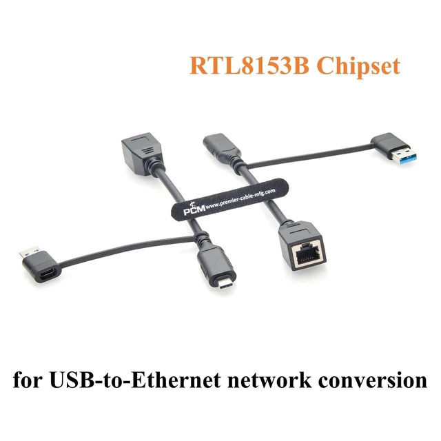 Alt view image 4 of 7 - 2-in-1 USB-A USB-C to RJ45 Female Gigabit Ethernet LAN Cable (10cm)