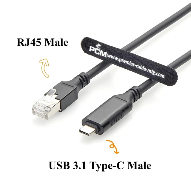 Alt view image 2 of 7 - USB 3.1 C to RJ45 Gigabit Ethernet Cable with RTL8153B Chip (0.15m/0.49FT)