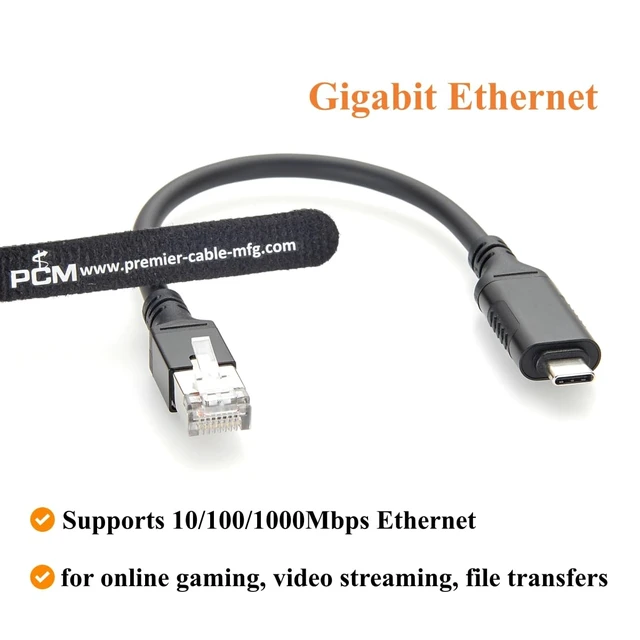 Alt view image 3 of 7 - USB 3.1 C to RJ45 Gigabit Ethernet Cable with RTL8153B Chip (0.15m/0.49FT)