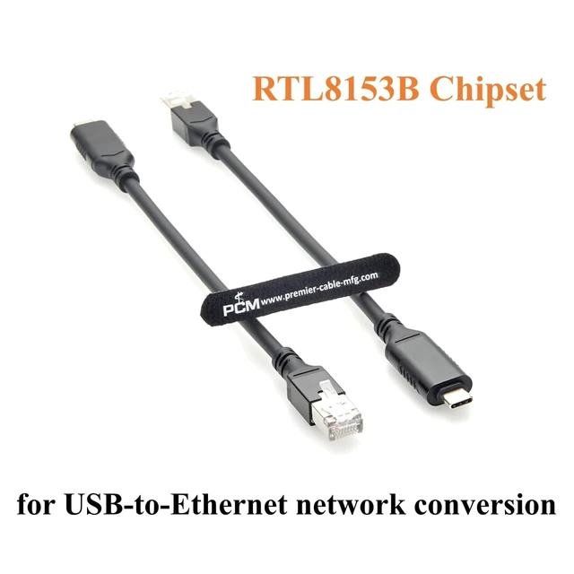 Alt view image 4 of 7 - USB 3.1 C to RJ45 Gigabit Ethernet Cable with RTL8153B Chip (0.15m/0.49FT)