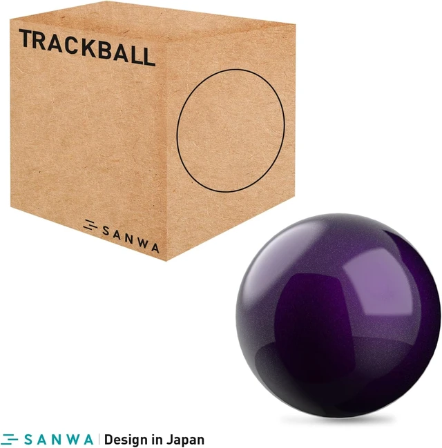 Alt view image 7 of 7 - SANWA Trackball 34mm/1.34in, Replacement Ball for Logitech m575, m570, MX Ergo, Perixx, Kensington, Elecom, and Other Compatible Trackball Mouse, Glossy Purple