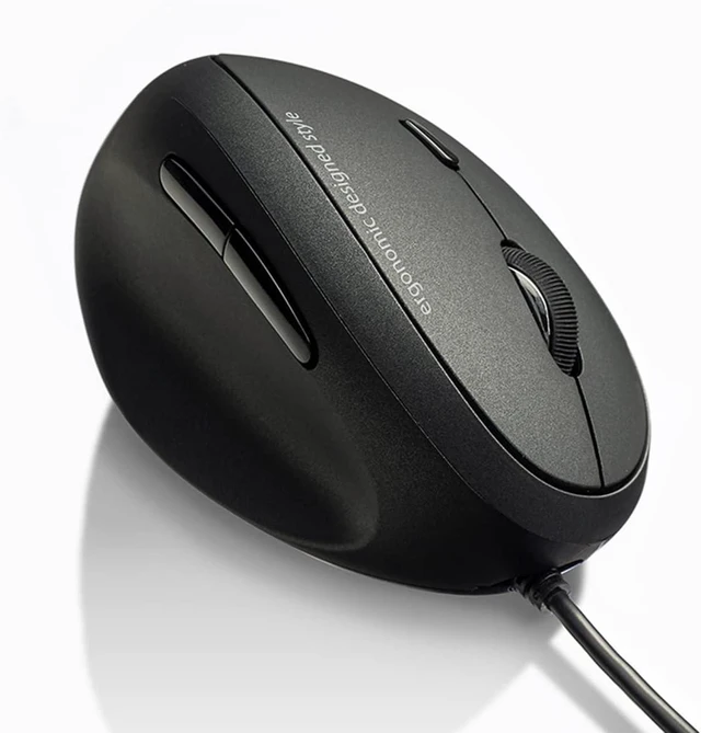 Main image of SANWA Left Hand Ergonomic Mouse, Wired Lefty Mouse for Small & Medium Hands 1000/1600/2400/3200 DPI, Reduce Wrist Strain, Leftie USB Ergo Mice, Plug & Play, Compatible Win, Mac, Office, Home, Black