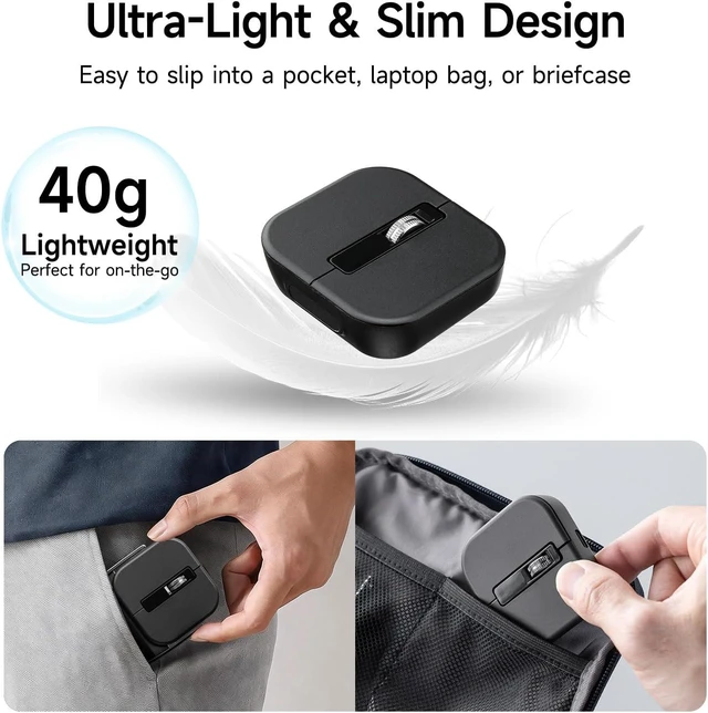 Alt view image 3 of 7 - SANWA Wireless + 2 Bluetooth Mini Mouse with Magnetic Palm Rest, 2 in 1 Portable Pocket Mouse for Laptop, 800/1200/1600 DPI, Rechargeable, Small Travel Mice for Win, Mac, Home, Office, Mobile Work