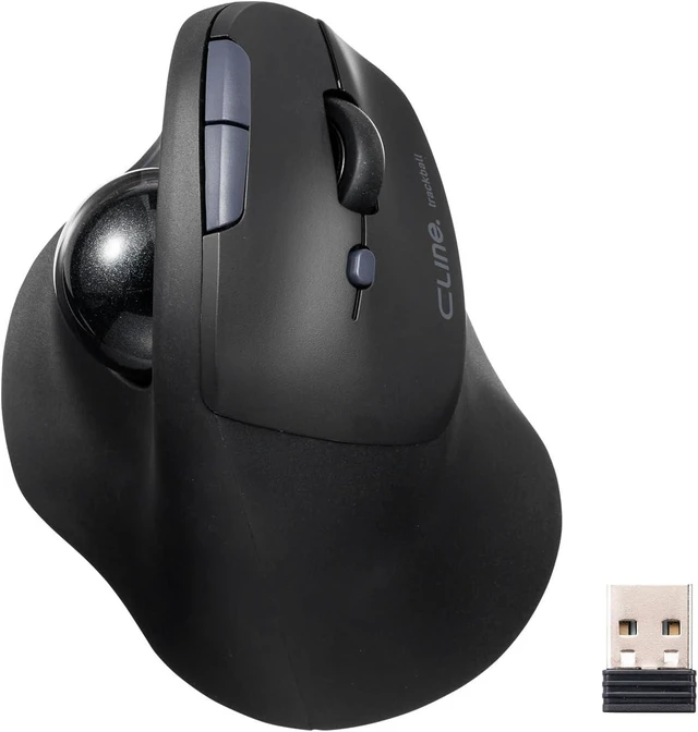 Main image of SANWA Vertical Trackball Mouse, 2.4G & Bluetooth, Ergonomic Right-Hand For Medium Hands, Silent Click, Programmable with Software, Type-C Rechargeable, Precise Thumb Control, Compatible Win/ Mac
