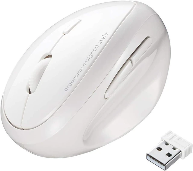 Alt view image 7 of 7 - SANWA 2pcs 2.4G Wireless Ergonomic Mouse, Vertical Optical Ergo Mouse for Small Medium Hands, Pain Relief Cordless Mice, 800/1200/1600 DPI, Compatible Mac, Windows, PC, Desktop, Black + White Color