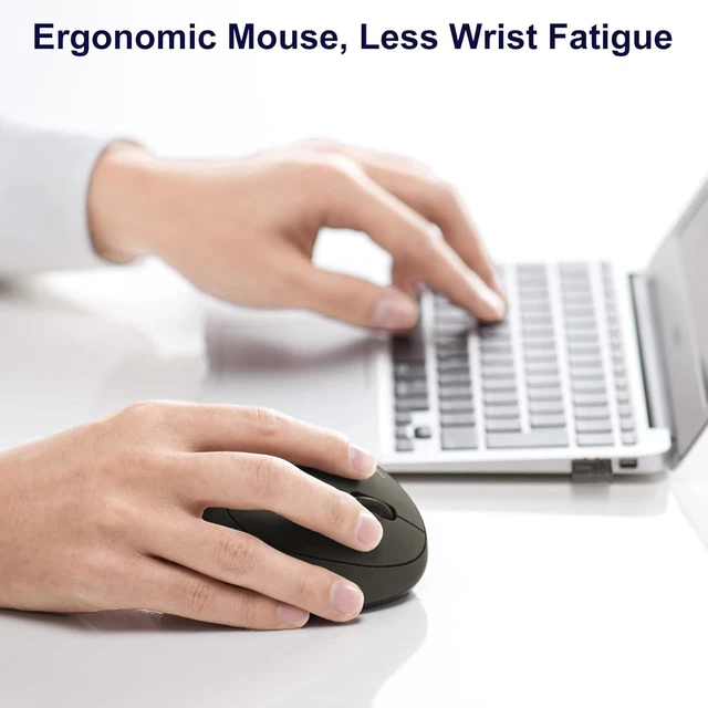 Alt view image 7 of 7 - SANWA Wired Ergonomic Keyboard + 2.4G Wireless Vertical Mouse Combo, Black
Curved Wave Keyboard with Cushioned Wrist Rest, USB-A & C Port, Vertical Mouse for Small & Medium Hand, for Win Mac PC Laptop