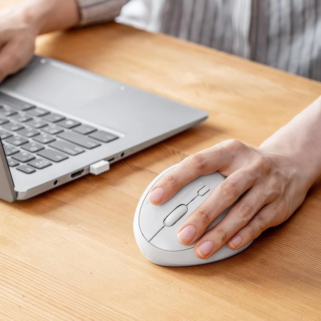 Alt view image 3 of 7 - SANWA 16L Wired Left-Hand Ergo Mouse + 17WL Wireless Left-Hand Ergo Mouse, Optical Vertical Mice for Small Medium Hands, Reduce Wrist Strain, Compatible with Laptop, Desktop, Windows, Mac