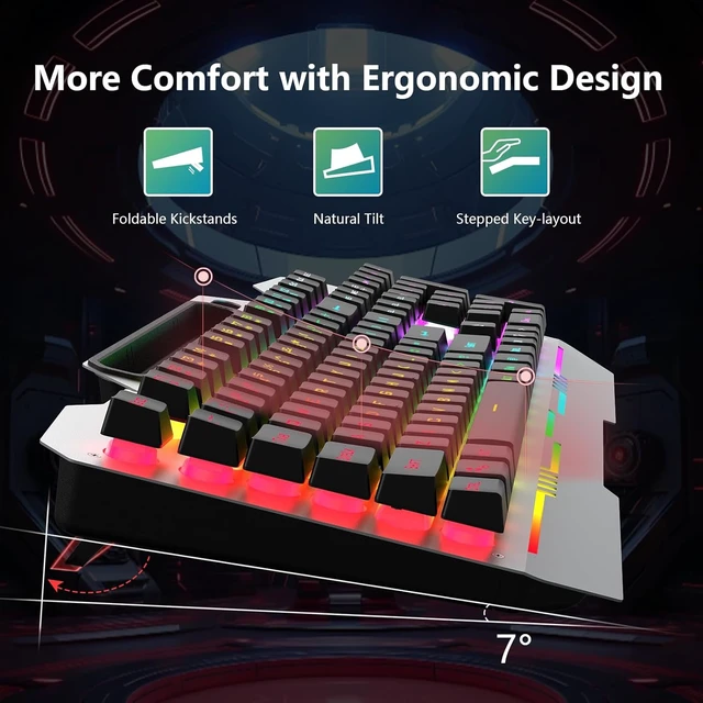 Alt view image 5 of 7 - AULA Gaming Keyboard and S99 Pro Wireless Keyboard w/RGB Backlit