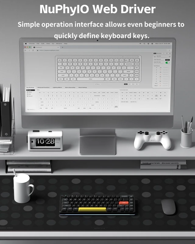 Alt view image 3 of 6 - NuPhy Halo V2 IO Wireless Mechanical Keyboard with PBT Keycaps,Hot Swappable Custom Gaming Keyboard,Aluminum Alloy Frame,RGB Backlit,Gasket Structure,BT5.0/USB-C/2.4GHz Low Latency Office Keyboards