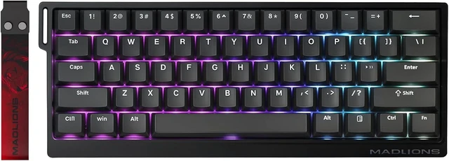 Main image of Hyekit x FGG MADLIONS MAD 60 HE RGB 60% Wired Magnetic Switch Mechanical Gaming Keyboard with Adjustable Actuation, 8000 Hz Polling Rate, Rapid Trigger Mode, Hall Effect Switches, for PC/Mac, Black