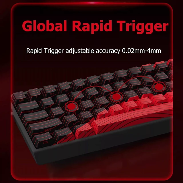 Alt view image 6 of 7 - Hyekit x FGG MADLIONS MAD 60 HE RGB 60% Wired Magnetic Switch Mechanical Gaming Keyboard with Adjustable Actuation, 8000 Hz Polling Rate, Rapid Trigger Mode, Hall Effect Switches, for PC/Mac, Black