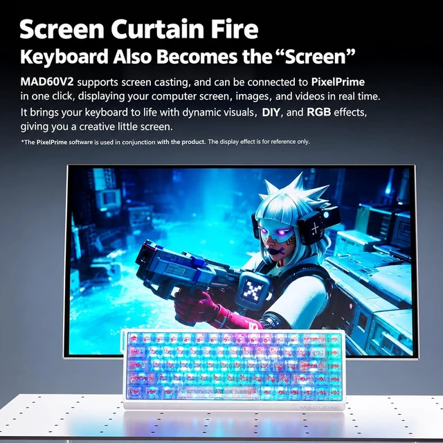 Alt view image 5 of 7 - MADLIONS MAD60 V2 60% Magnetic Switch Gaming Keyboard, Sand Black
Hall Effect Hot-Swappable Keyboard, Rapid Trigger, 8000Hz Polling, Adjustable Actuation, RGB and Web Driver for PC/Mac