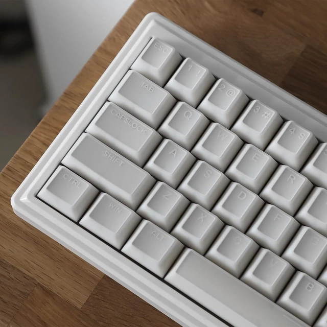 Alt view image 2 of 7 - White Jade Keycaps, Double Shot PBT&PC Keyboard Jelly Key caps 142 Keys Cherry Profile Keycap Set for 60%/65%/75%/TKL/96%/100% Magnetic Mechanical Keyboard