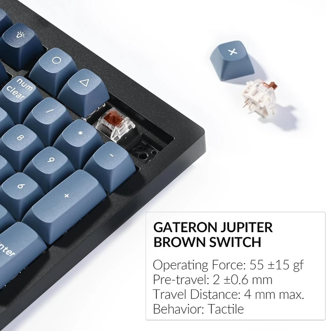 Alt view image 3 of 7 - Keychron V6 Max Wireless QMK Mechanical Keyboard 2.4 GHz & Bluetooth Full-Size Layout Custom with Hot-swappable Gateron Brown Switch RGB Backlight Compatible with Mac Windows Linux - Black