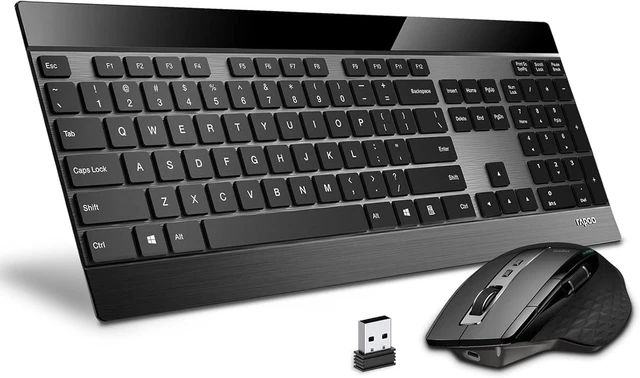 Main image of RAPOO Wireless Keyboard and Laser Mouse Combo,Multi Device (Bluetooth 4.0+3.0+2.4G) Keyboard and Mouse Set,Ultra-Slim Computer Keyboard Compact Design for Windows/Android/Mac OS
