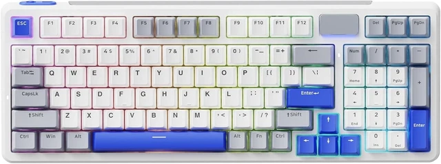 Main image of Rapoo V700DIY-98 Wireless Mechanical Keyboard, BT5.0 + 2.4GHz, Hot Swappable Custom Gaming Keyboard, Speed Silver Linear Switch, 16.8M Per-Key RGB, Gasket Mount, Creamy Sound, Full Anti-Ghosting, Blue