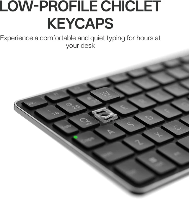 Alt view image 6 of 7 - Rapoo Mini Wireless Keyboard with Touchpad, Multi-Device HTPC Keyboard for PC-Connected TV/Tablet/Steam Deck/Gaming Console/Raspberry Pi/Mini PC - Support Touch Gestures for Windows & Mac