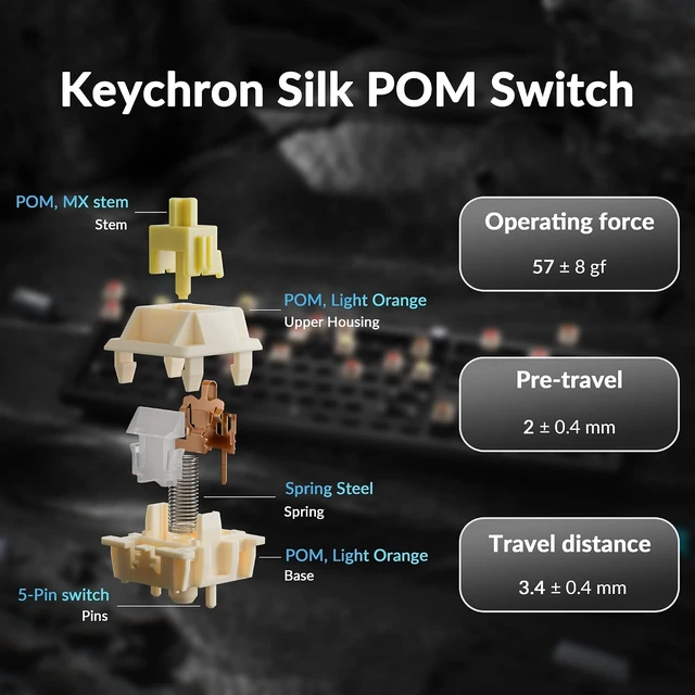 Alt view image 2 of 7 - Keychron Q6 Ultra 8K Full-Size Wireless Mechanical Keyboard, Aluminum Black
2.4 GHz/Bluetooth 5.3/USB-C, 660H battery, ZMK programmable knob, Hot-Swappable PBT keycaps with RGB, Mac/Windows/Linux