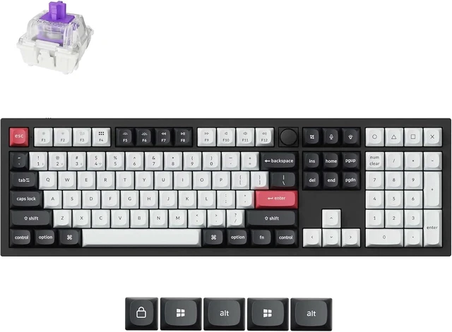 Main image of Keychron Q6 HE Wireless Custom Magnetic Keyboard 100% Full-Size Layout
2.4 GHz/Bluetooth/Wired, QMK Launcher, Hot-Swappable Gateron Double-Rail Magnetic Switches for Mac Windows Linux - Aluminum