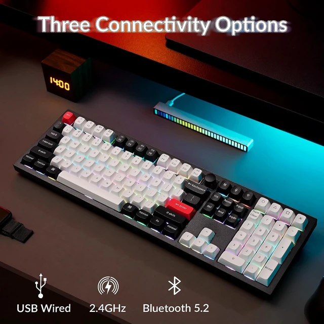 Alt view image 7 of 7 - Keychron Q6 HE Wireless Custom Magnetic Keyboard 100% Full-Size Layout
2.4 GHz/Bluetooth/Wired, QMK Launcher, Hot-Swappable Gateron Double-Rail Magnetic Switches for Mac Windows Linux - Aluminum