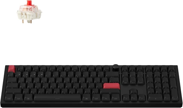 Main image of Keychron Q6 Max Wireless Mechanical Keyboard, Full Size for Work and Gaming QMK Custom, CNC Aluminum, 2.4 GHz/Bluetooth 5.1/USB-C, Hot-Swappable, RGB, Knob, Gateron Red, Side-Printed Keycaps, Black