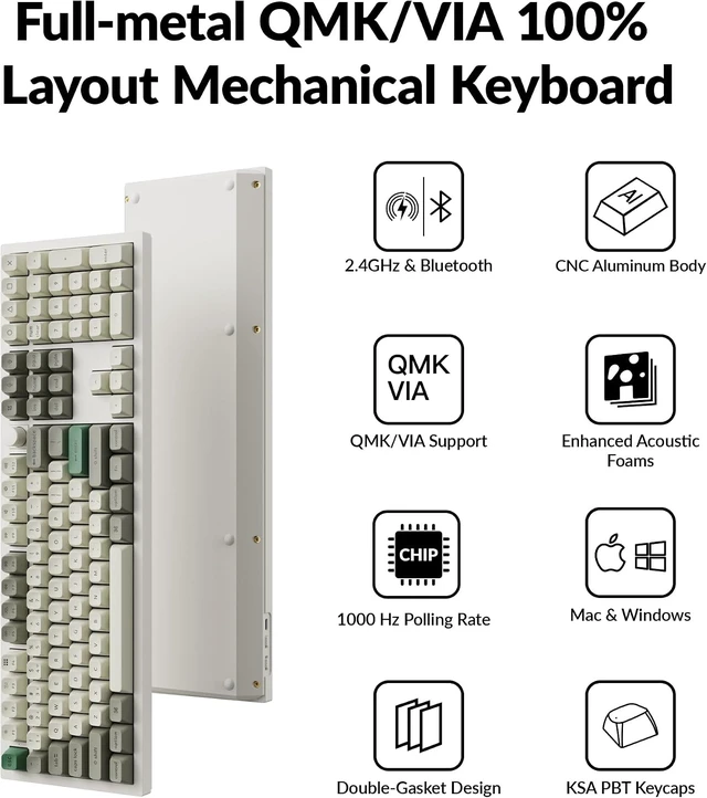Alt view image 4 of 7 - Keychron Q6 Max Wireless Mechanical Keyboard, Full Size for Work and Gaming
QMK Custom, CNC Aluminum, 2.4 GHz, Bluetooth 5.1, USB-C, Hot-Swappable, RGB, Knob, Gateron Red, for Mac Windows Linux, White