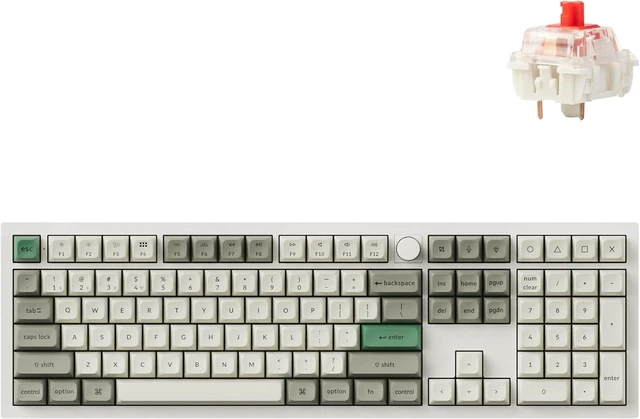 Main image of Keychron Q6 Max Wireless Mechanical Keyboard, Full Size for Work and Gaming
QMK Custom, CNC Aluminum, 2.4 GHz, Bluetooth 5.1, USB-C, Hot-Swappable, RGB, Knob, Gateron Red, for Mac Windows Linux, White