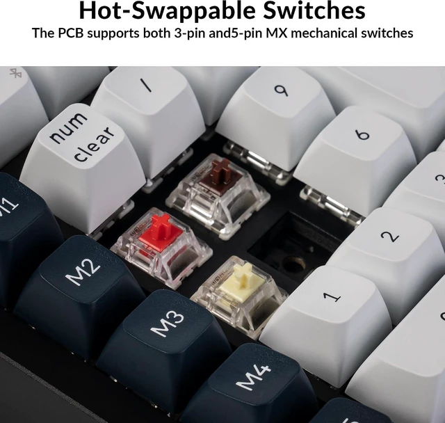 Alt view image 5 of 7 - Keychron Q0 Max Wireless Custom Mechanical Numpad, Aluminum Body, Black 2.4 GHz/Bluetooth/USB-C Wired, QMK Programmable Knob, PBT Keycaps Hot-Swappable, RGB Backlight for Laptop Mac Windows Linux